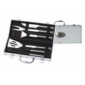 5 Piece Stainless Steel Barbecue Set in Aluminum Case (14 1/2"x6 1/2")